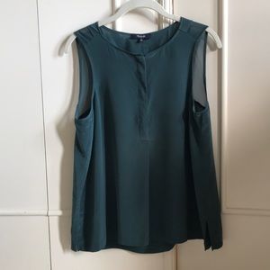 Madewell Silk Composition Tank Top in Dark Spruce
